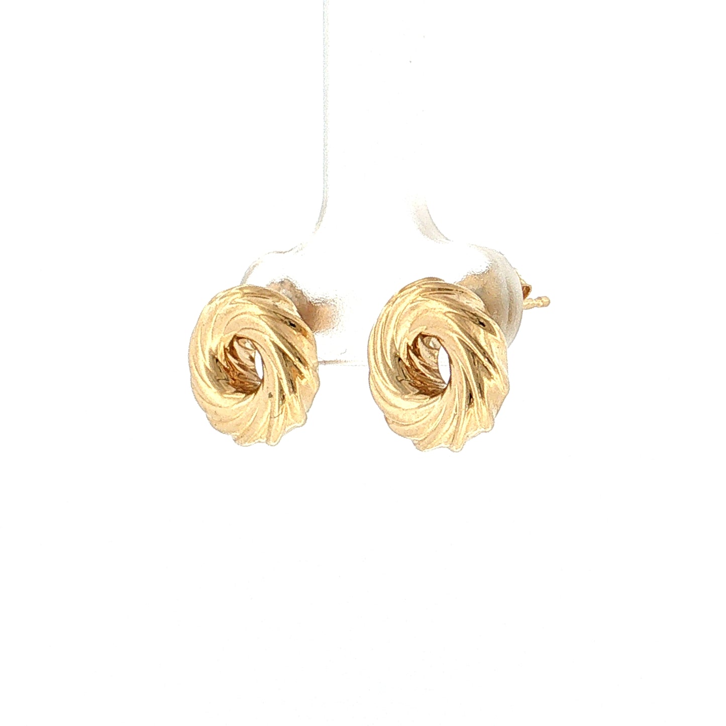 Spiral Circle Stud Earrings 14k Yellow Gold