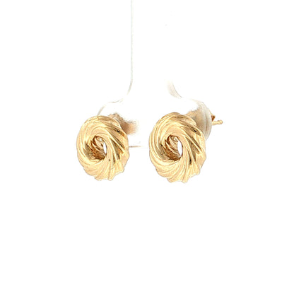 Spiral Circle Stud Earrings 14k Yellow Gold