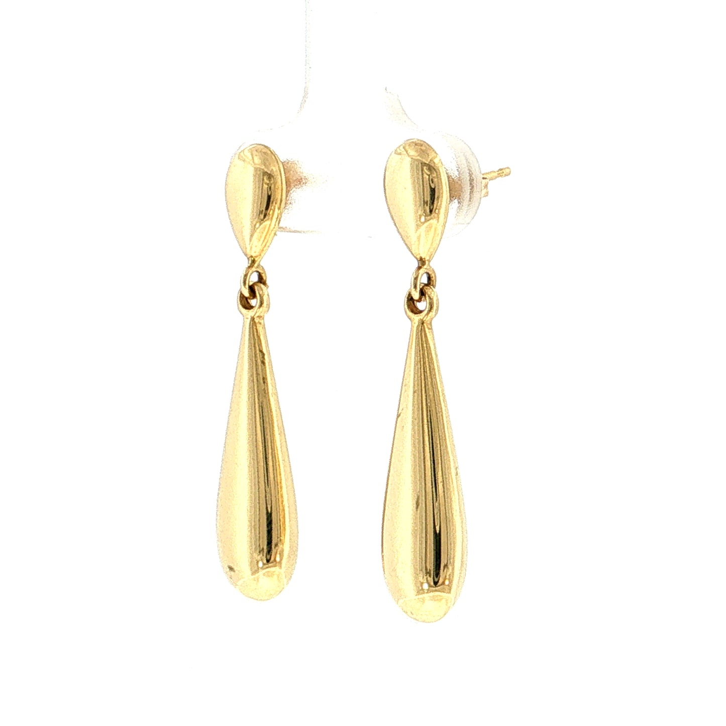Teardrop Drop Earrings 14k Yellow Gold