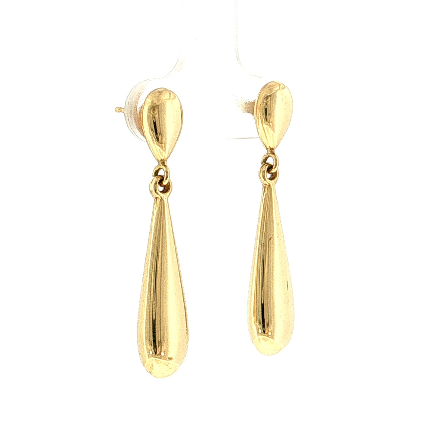 Teardrop Drop Earrings 14k Yellow Gold
