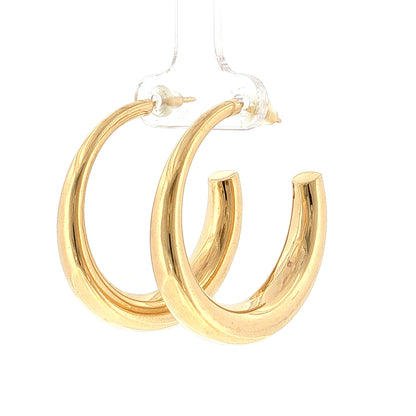 Tapered Hoop Earrings 14k Yellow Gold