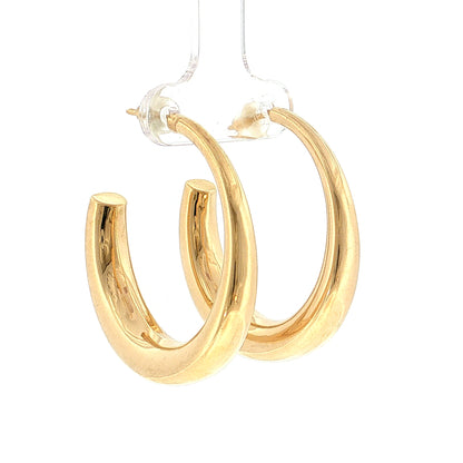 Tapered Hoop Earrings 14k Yellow Gold