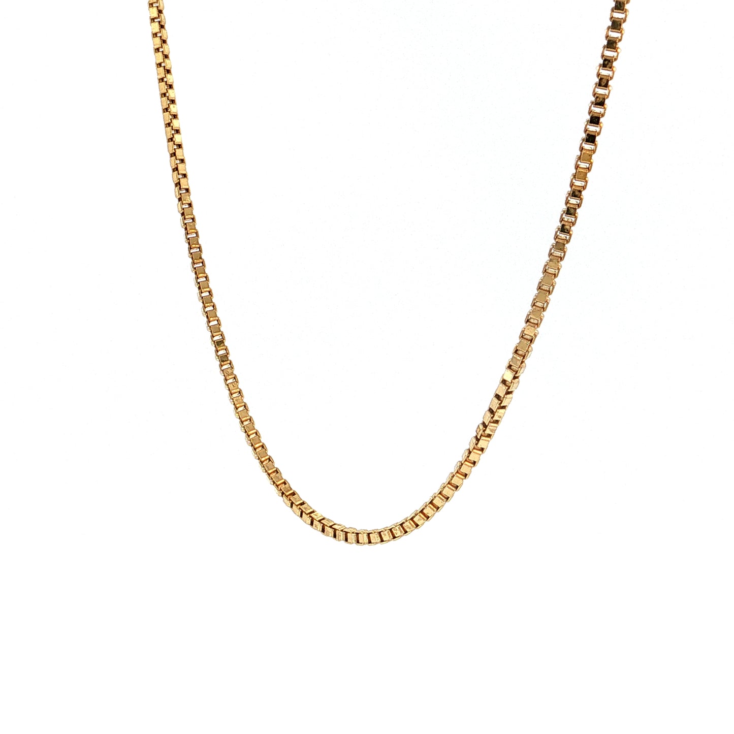 24" Box Chain Necklace 14k Yellow Gold