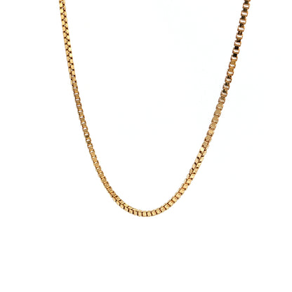 24" Box Chain Necklace 14k Yellow Gold