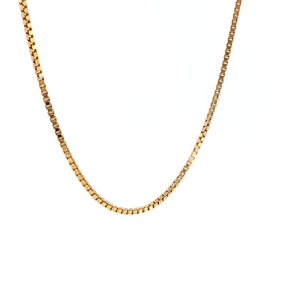 24" Box Chain Necklace 14k Yellow Gold