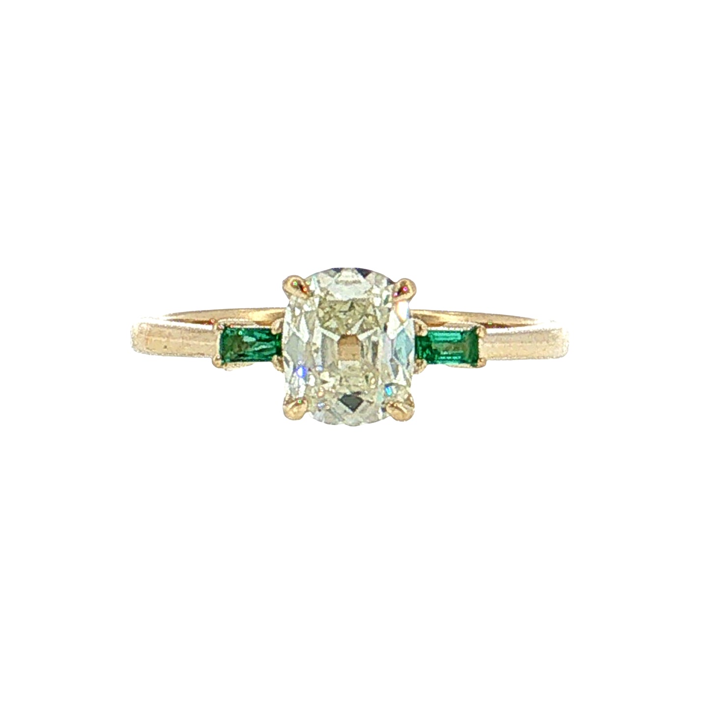 1.01 Old Mine Brilliant Diamond Engagement Ring 14k