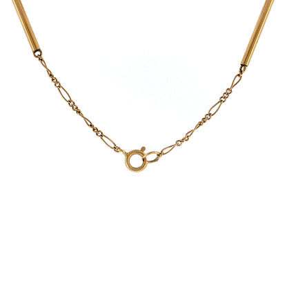 Vintage Mid-Century Figaro Chain Necklace 14k Yellow Gold