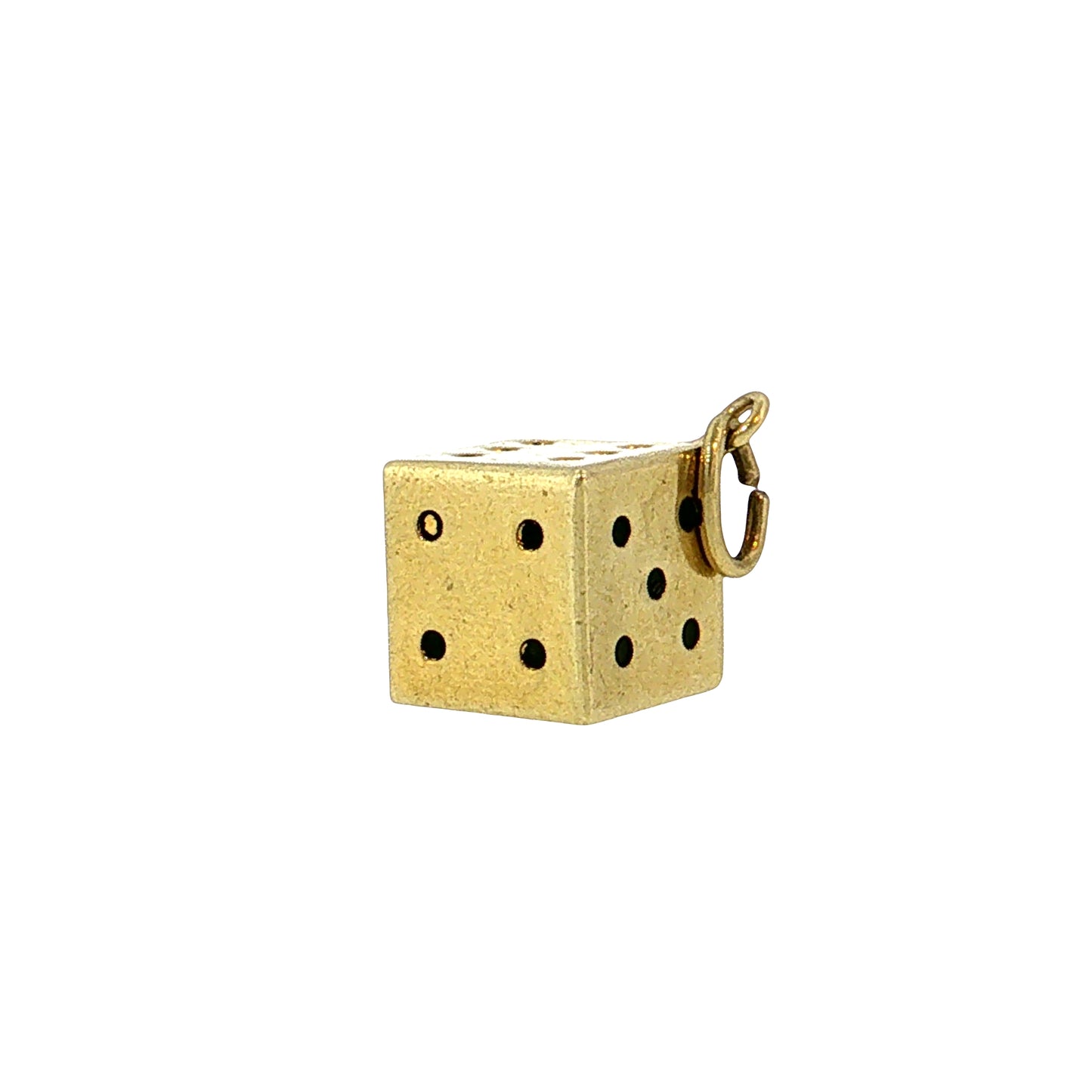 Vintage Mid-Century Gold Dice Charm 14k