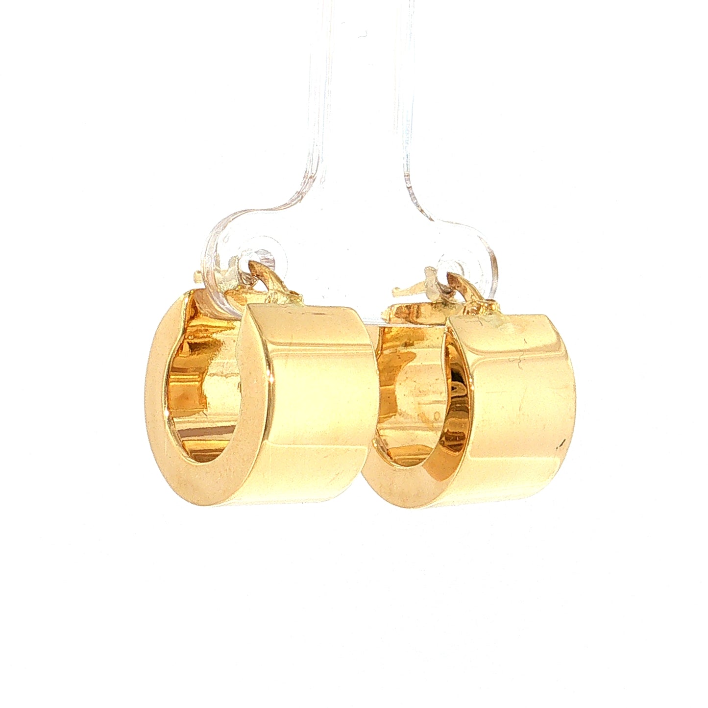 Chunky Huggie Hoop Earrings 18k Yellow Gold