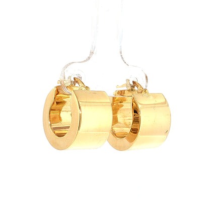 Chunky Huggie Hoop Earrings 18k Yellow Gold