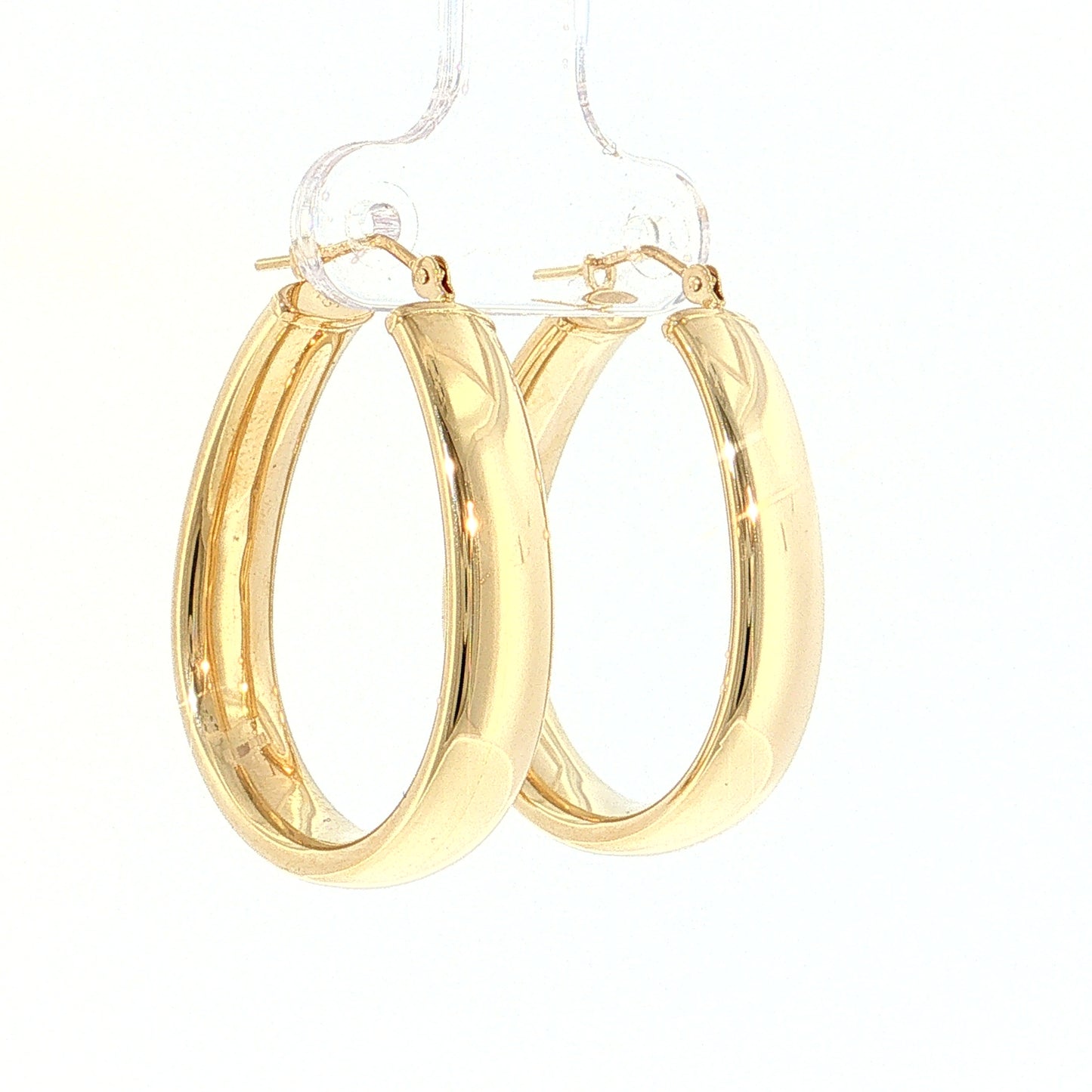 Oblong Hoop Earrings 14k Yellow Gold