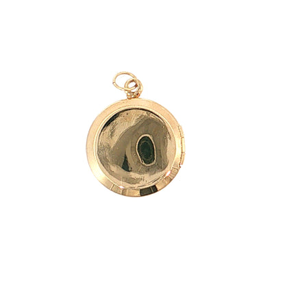 Vintage Mid-Century Round Locket Pendant 14k Rose Gold