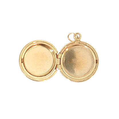 Vintage Mid-Century Round Locket Pendant 14k Rose Gold