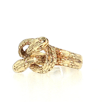 Vintage Mid-Century Snake Cocktail Ring 14k