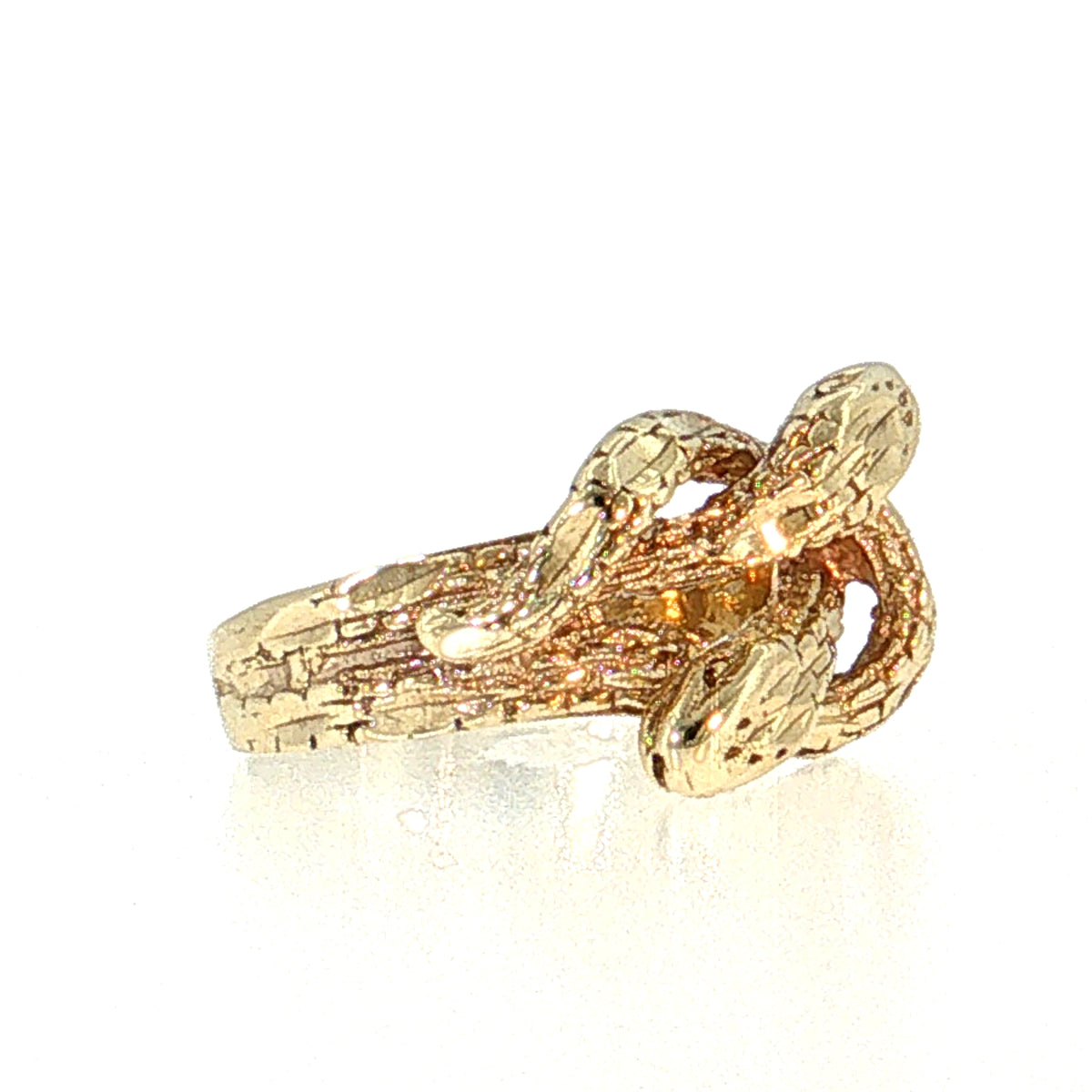 Vintage Mid-Century Snake Cocktail Ring 14k