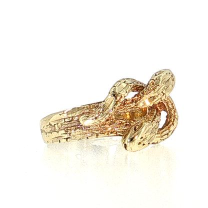 Vintage Mid-Century Snake Cocktail Ring 14k