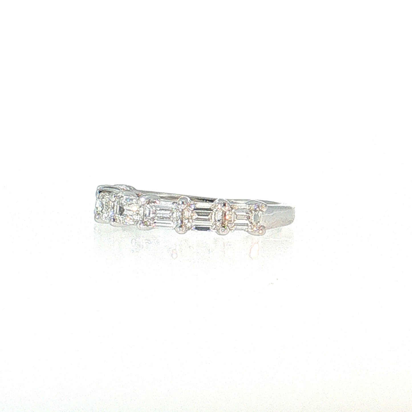 2.52 Emerald Cut Diamond Wedding Band 14k