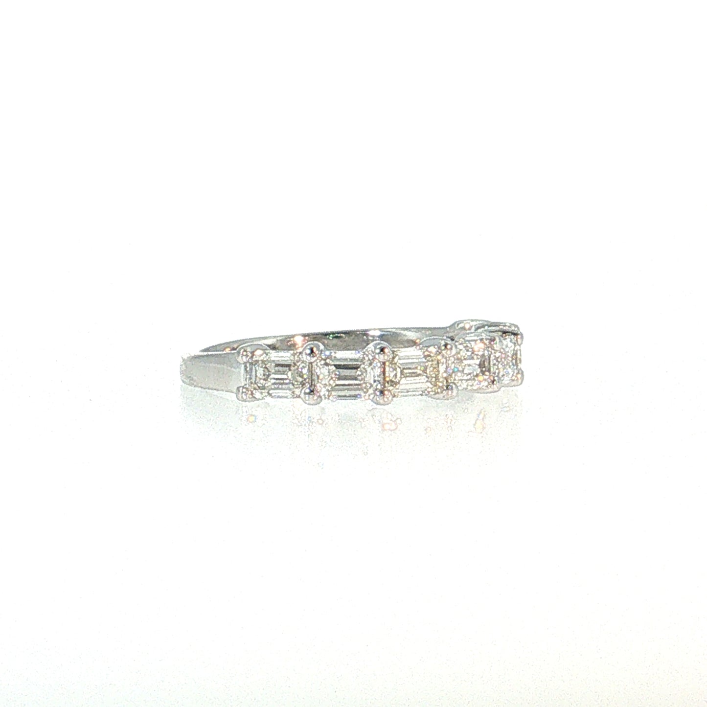 2.52 Emerald Cut Diamond Wedding Band 14k