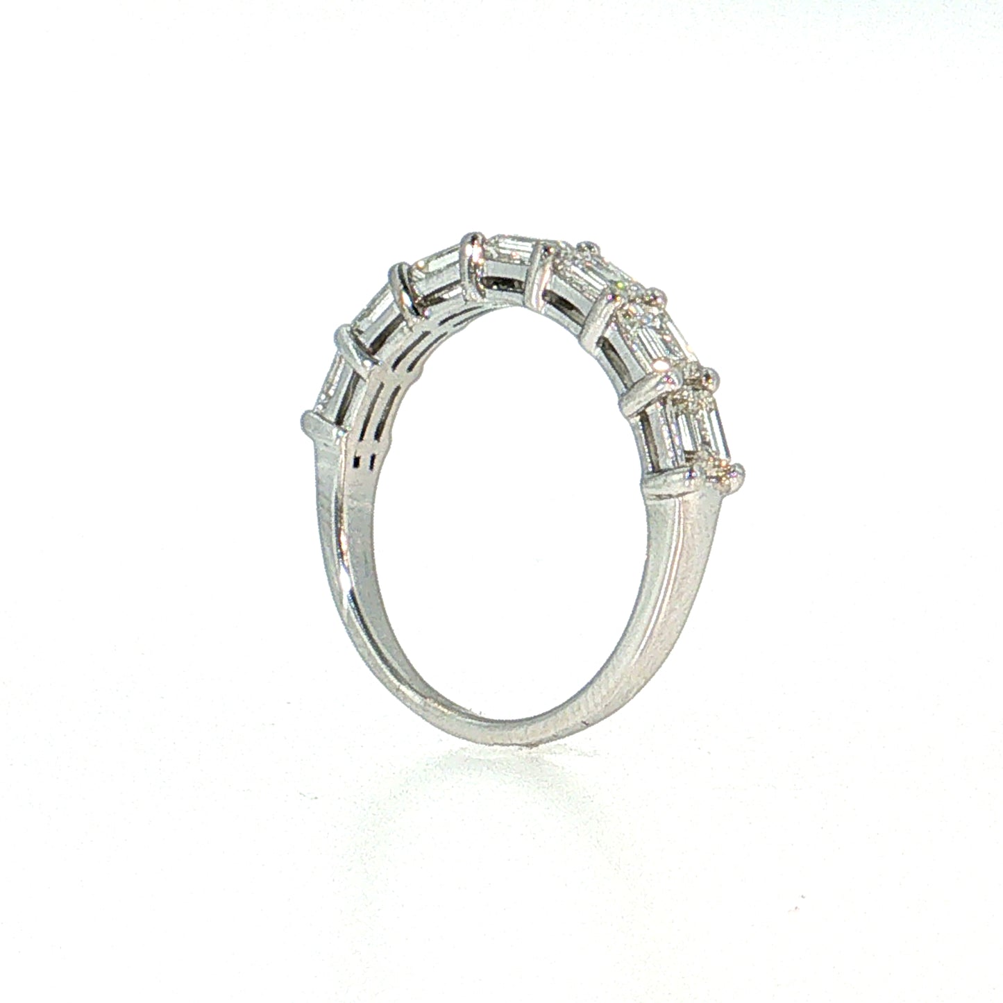 2.52 Emerald Cut Diamond Wedding Band 14k