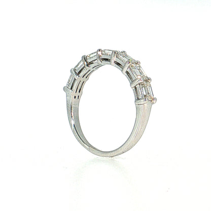2.52 Emerald Cut Diamond Wedding Band 14k
