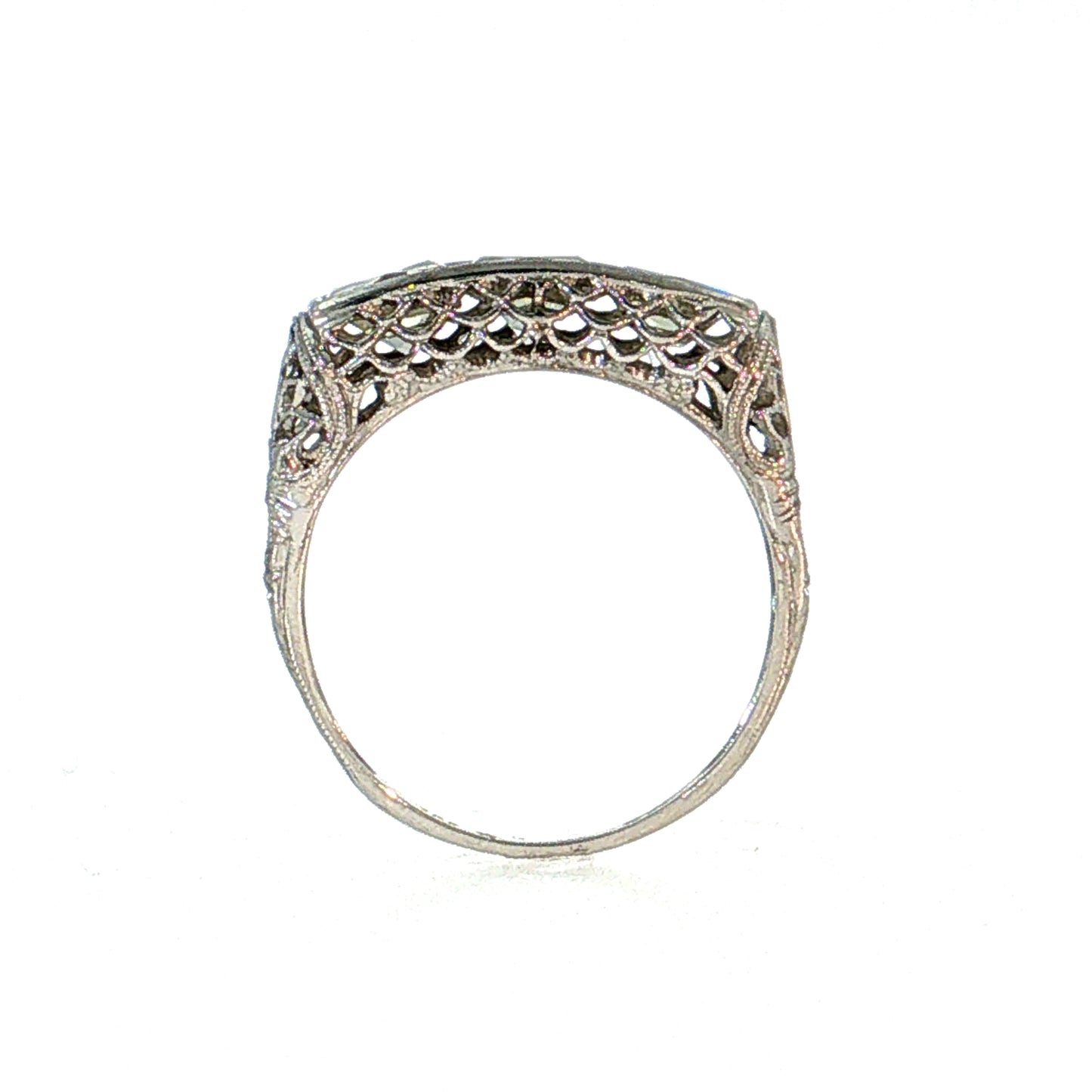 2.19 Antique Art Deco French Cut Diamond Engagement Ring Platinum