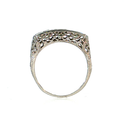 2.19 Antique Art Deco French Cut Diamond Engagement Ring Platinum