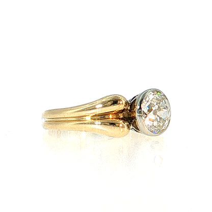 1.29 Old European Cut Diamond Engagement Ring Two-Tone 14k