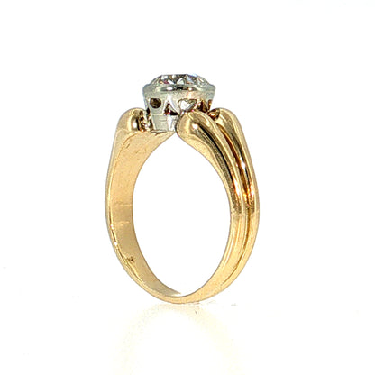 1.29 Old European Cut Diamond Engagement Ring Two-Tone 14k