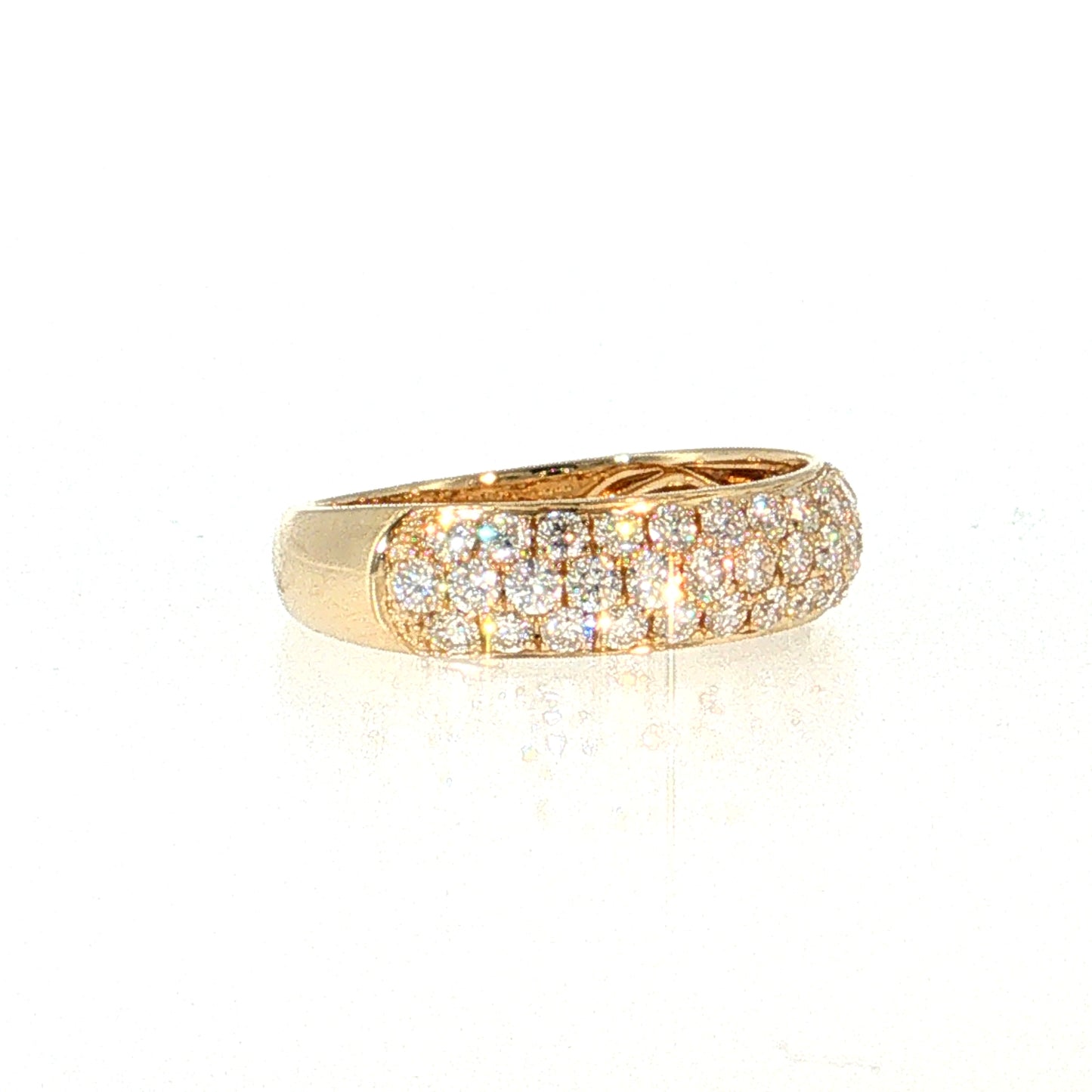 .97 Modern Diamond Pave Stacking Ring 14k