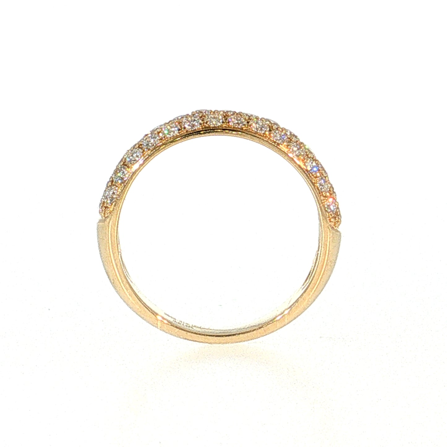 .97 Modern Diamond Pave Stacking Ring 14k