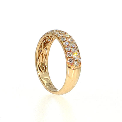 .97 Modern Diamond Pave Stacking Ring 14k