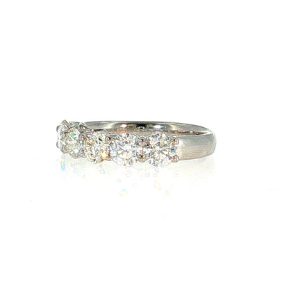 1.99 Round Brilliant Diamond Wedding Band Platinum