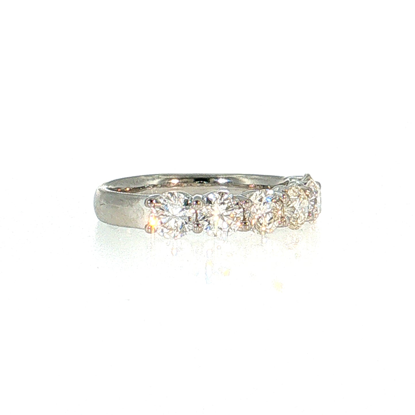 1.99 Round Brilliant Diamond Wedding Band Platinum
