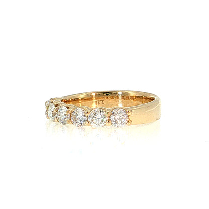 1.28 Round Brilliant Diamond Wedding Band 14k Yellow Gold