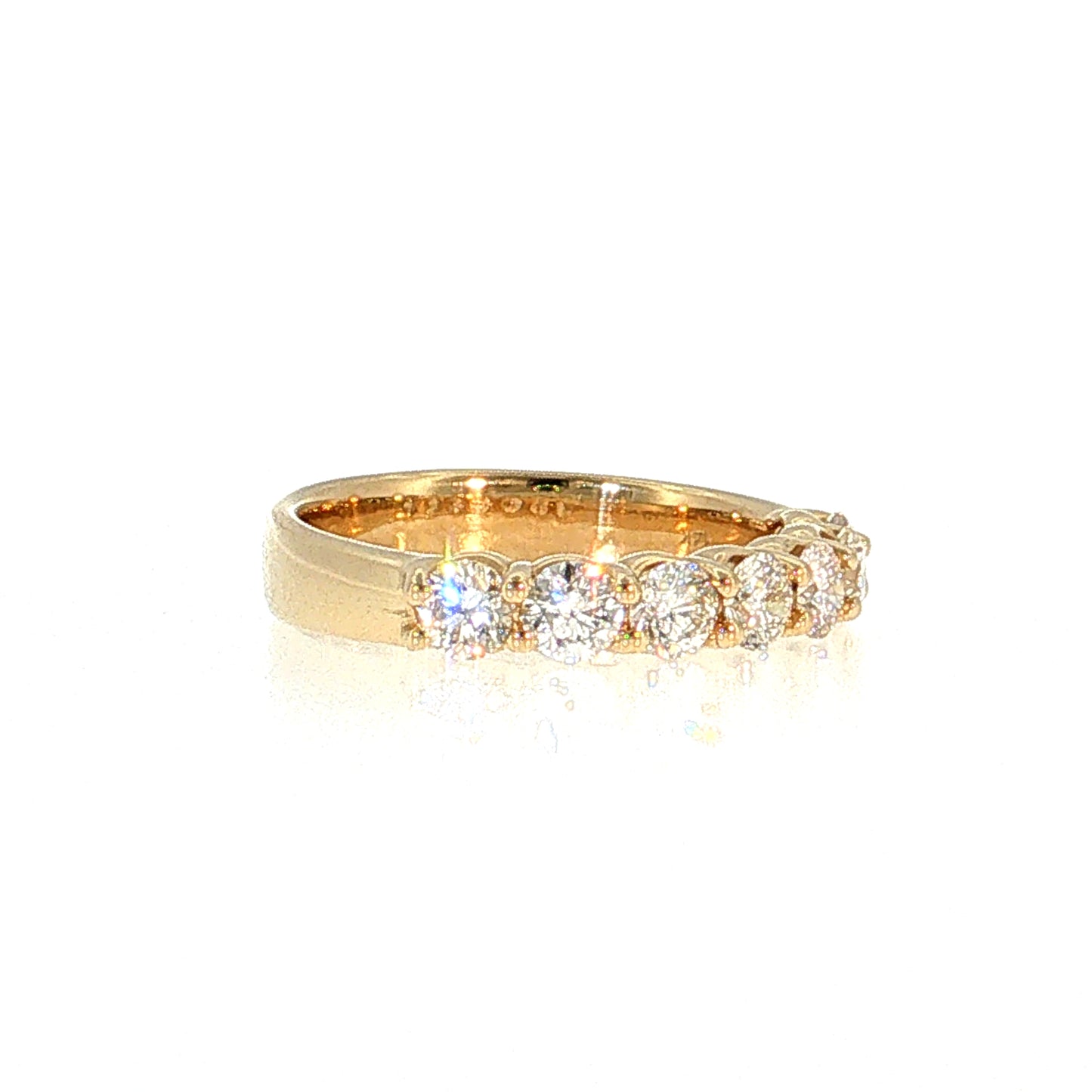 1.28 Round Brilliant Diamond Wedding Band 14k Yellow Gold
