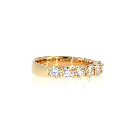 1.28 Round Brilliant Diamond Wedding Band 14k Yellow Gold