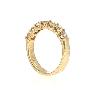 1.28 Round Brilliant Diamond Wedding Band 14k Yellow Gold