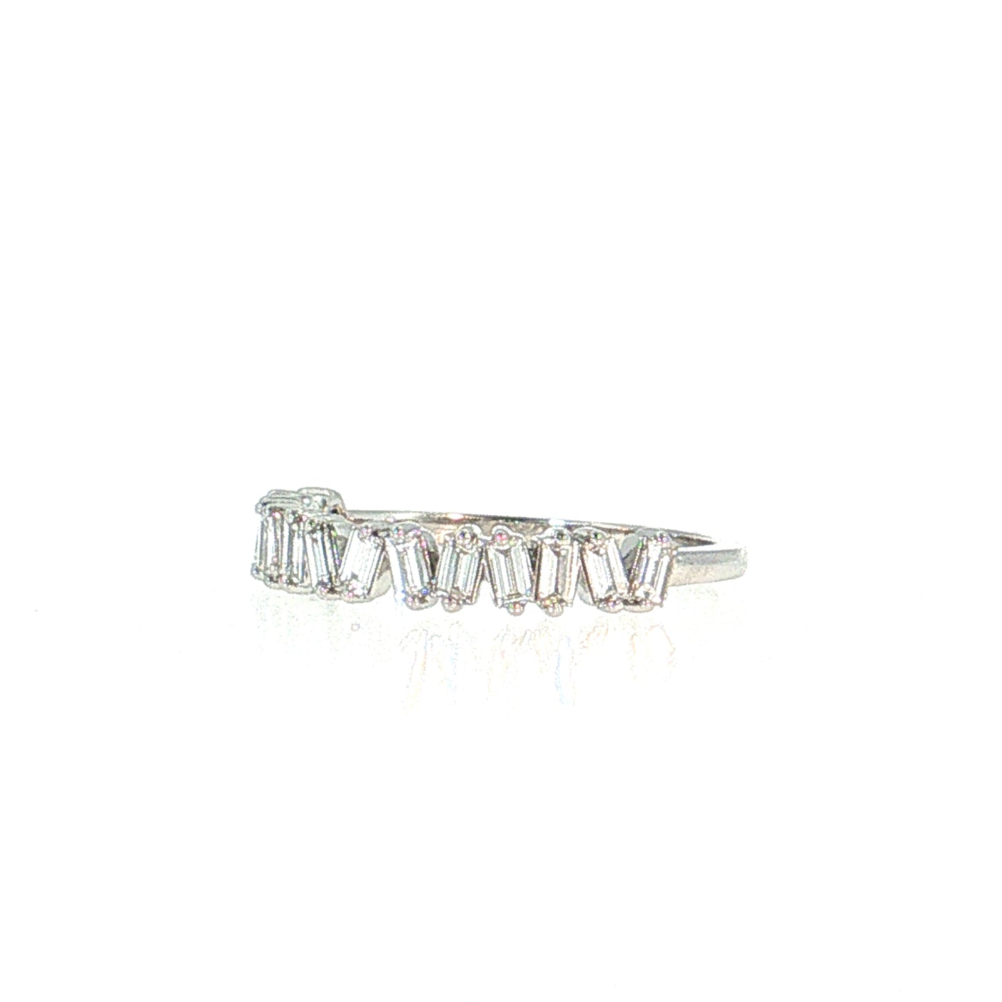 .50 Baguette Diamond Wedding Band 14k White Gold