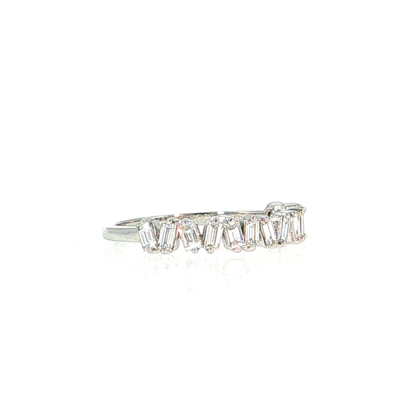 .50 Baguette Diamond Wedding Band 14k White Gold