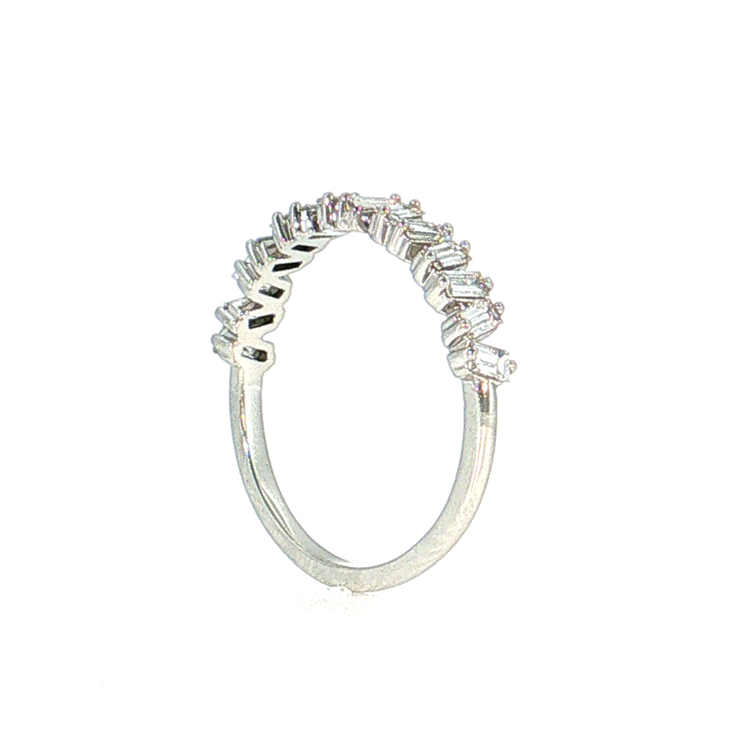 .50 Baguette Diamond Wedding Band 14k White Gold