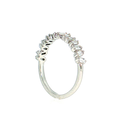 .50 Baguette Diamond Wedding Band 14k White Gold