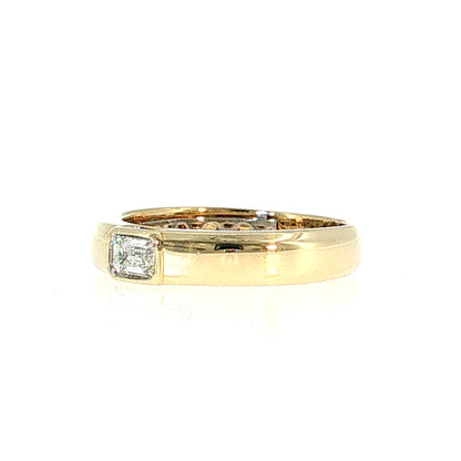 .21 East-West Diamond Engagement Ring 14k & Platinum