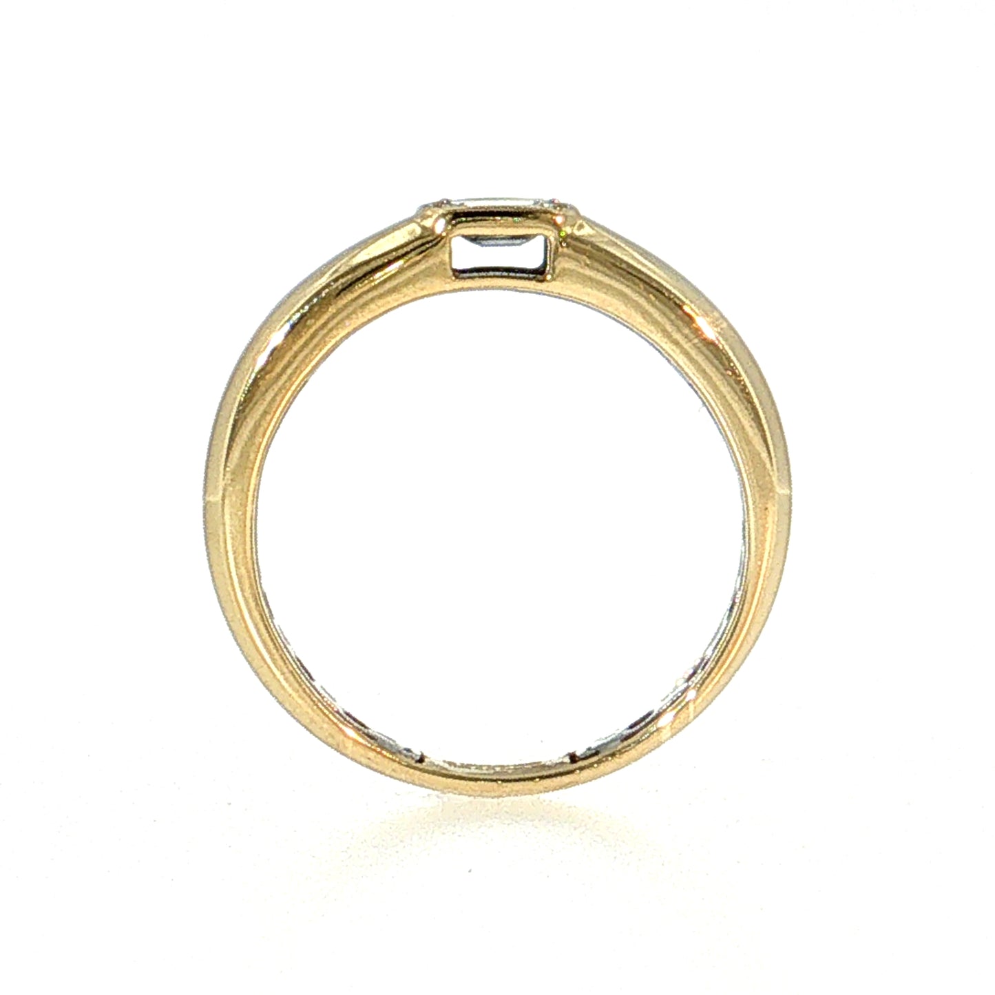 .21 East-West Diamond Engagement Ring 14k & Platinum
