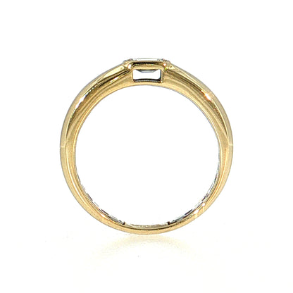 .21 East-West Diamond Engagement Ring 14k & Platinum