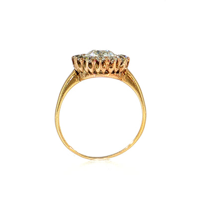 1.25 Victorian Old European Diamond Engagement Ring 18k