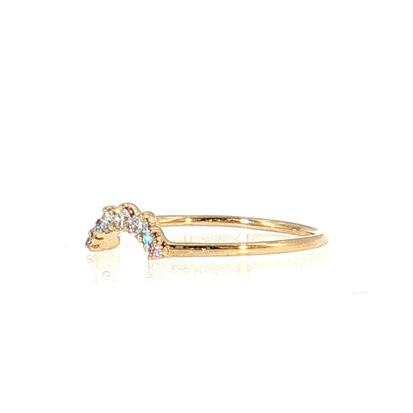 .07 Diamond Contoured Wedding Band 14k Yellow Gold