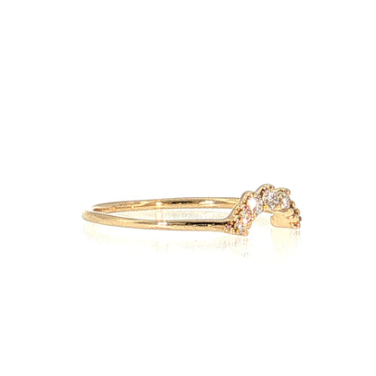 .07 Diamond Contoured Wedding Band 14k Yellow Gold