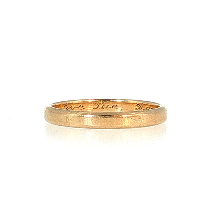 Vintage Mid-Century European Wedding Band 14k Yellow Gold