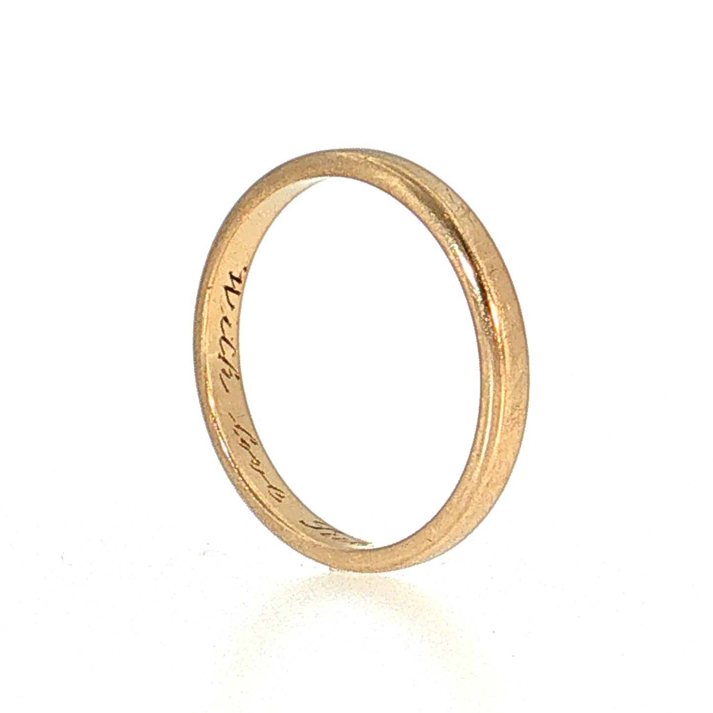 Vintage Mid-Century European Wedding Band 14k Yellow Gold
