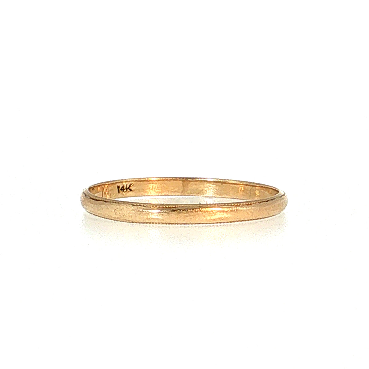 Vintage Mid-Century Milgrain Wedding Band 14k Yellow Gold